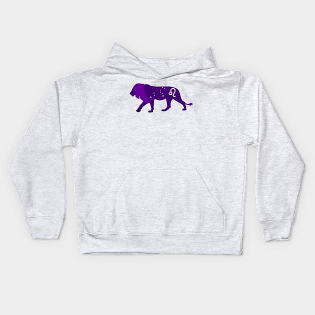 Leo (Royal Purple) Kids Hoodie by ziafrazier